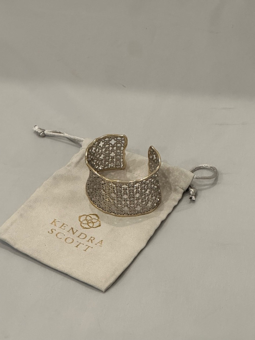 Kendra Scott Gold and Silver Filigree Cuff Bracelet